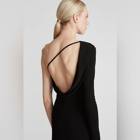 Halston Jade Jersey Gown Black Size 14 - Picture 6 of 11